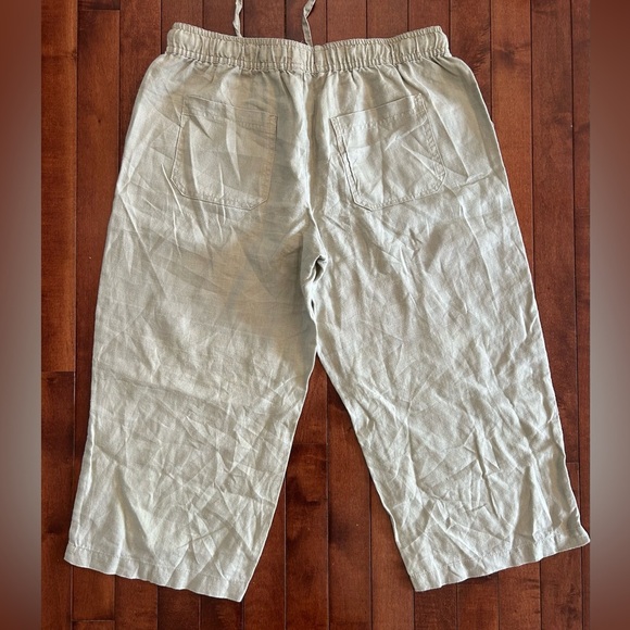 Merona Khaki Linen Drawstring Capri Pants Size Medium - Picture 6 of 6